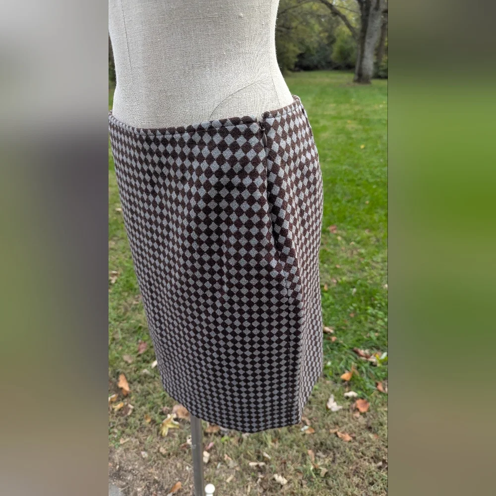 Y2K INC Wool Checker Skirt - Picture 3 of 5